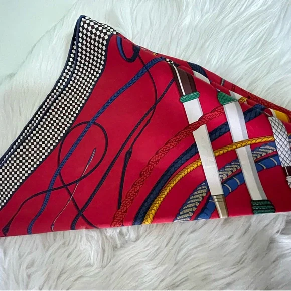 Hermès Fouets Et Badines Silk scarf Foulard. - Picture 11 of 16